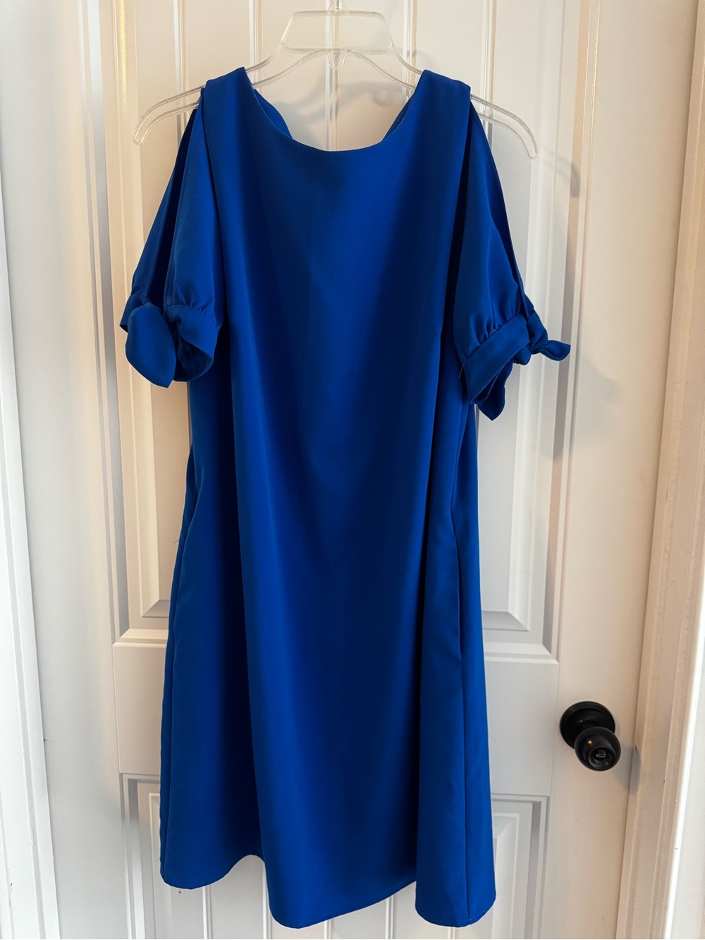 AB Studio Cobalt Blue Cold-Shoulder Midi Dress